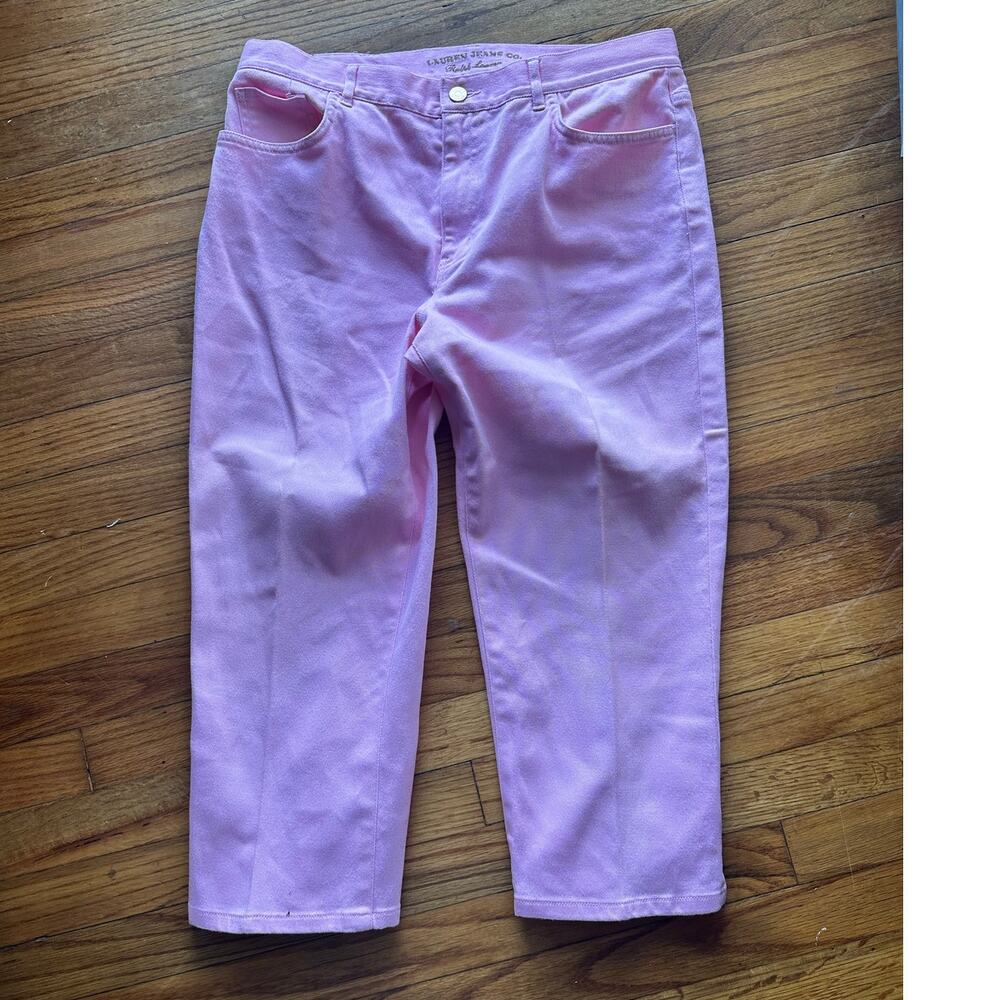 Vintage Chic Lauren Jeans Co. Pink Cropped Capri Jeans 10